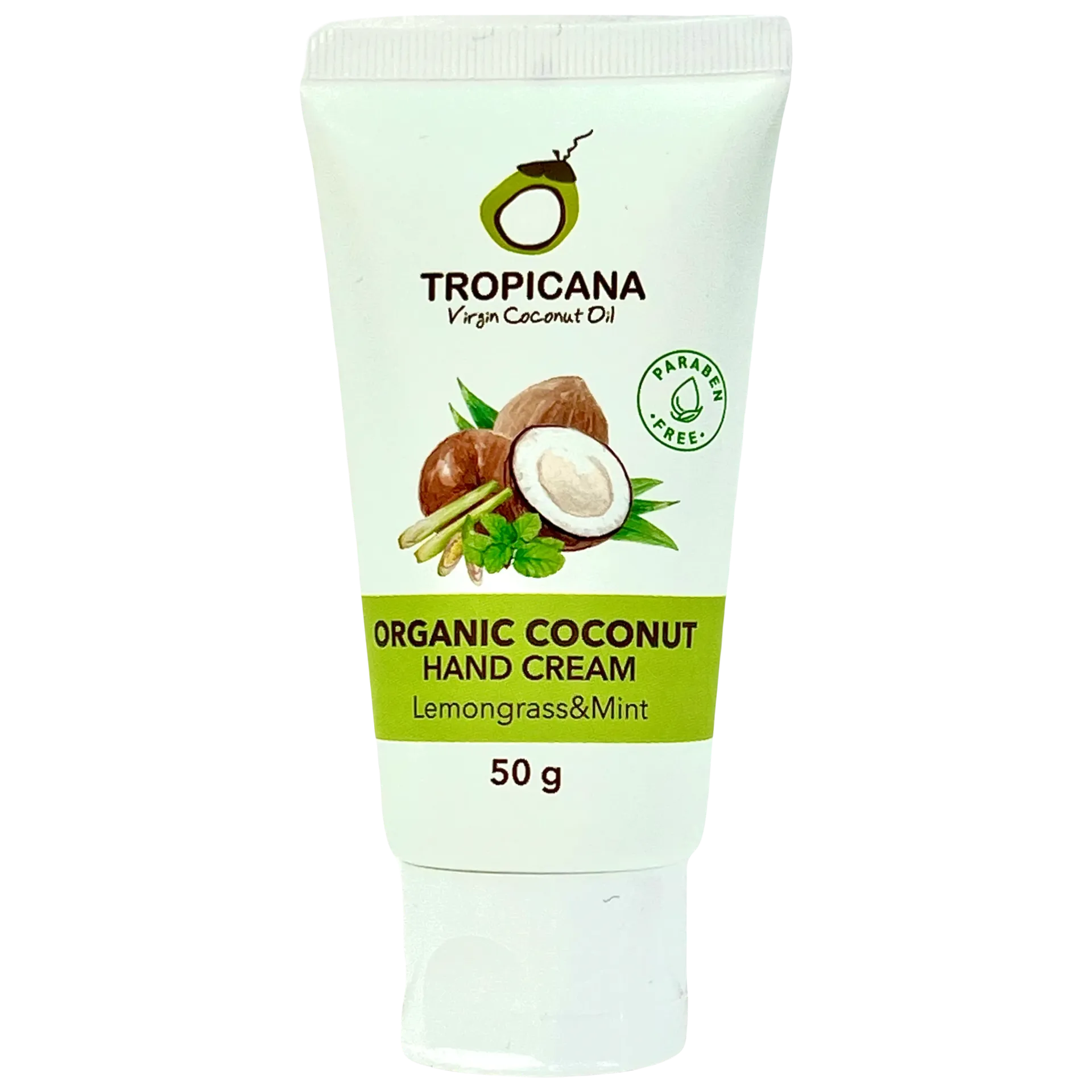 Tropicana Organic Coconut Oil Hand Cream from Thailand [Lemongrass Mint Flavour]